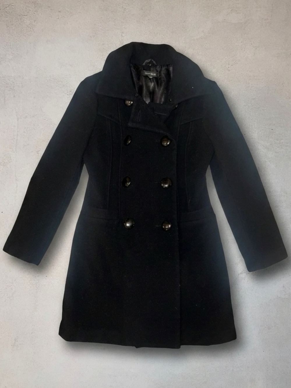bebe XS Black Double Breasted Wool Peacoat Coat Jacket